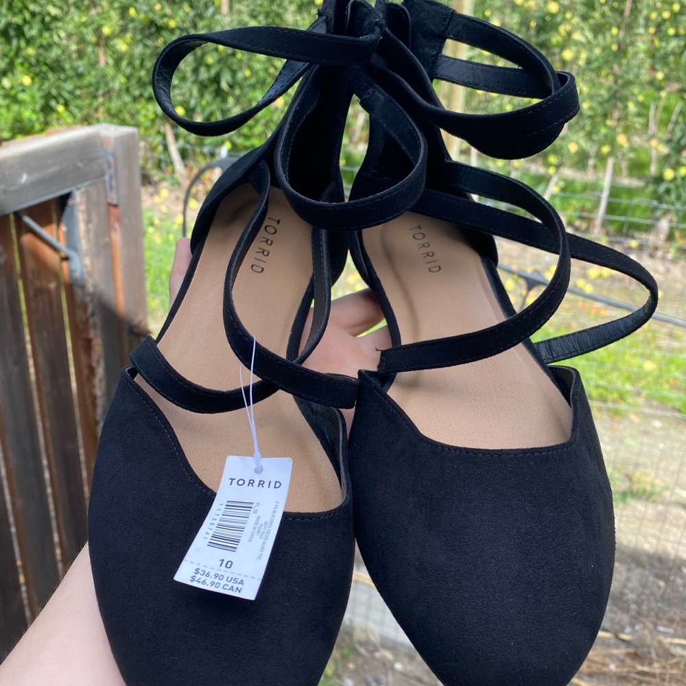 Torrid Black Strappy Flats